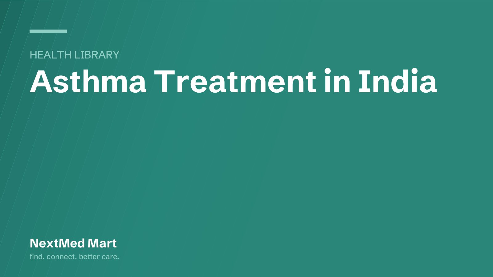Title card for the NextMed Mart article “Asthma Treatment in India”, in the Health library section.